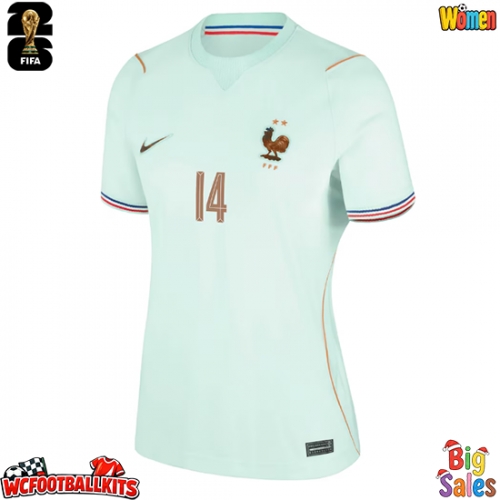 France Adrien Rabiot #14 Replica Away Stadium Shirt for Women World Cup 2026 Short Sleeve
